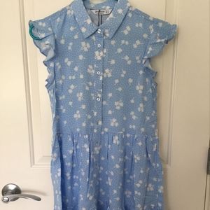 Light blue sleeveless shirt dress 👗